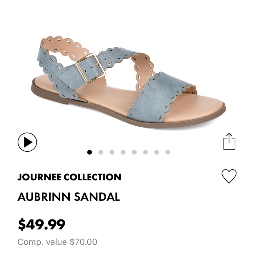 NWT Blue Scalloped Sandals